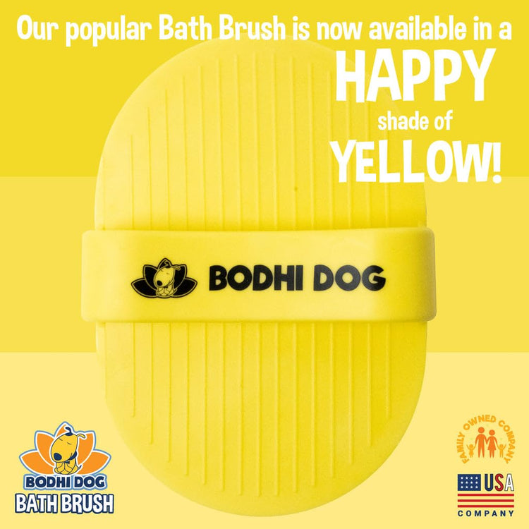 Bodhi Dog Shampoo Brush - Pet Grooming & Bath Supplies for Dogs and Cats - Bath Brush for Long & Short Hair - Premium Scrubber for Shower, Bathing & Massage (One Pack, Silver Glitter)