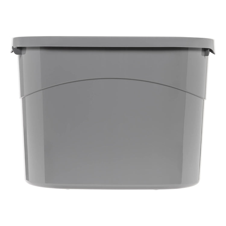 Amazon Basics Large Cat Litter Box with High Sides, Open Top for Easy Access, Includes Scoop with Storage, 19" x 15" x 11.75", Grey/Beige