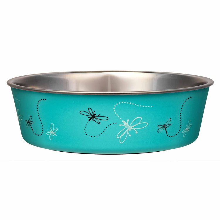Loving Pets Bella Dog Bowls- Stainless Steel Dog & Cat Bowls - Spill Proof Dog Food Bowl, Cat Bowl, Puppy Essentials & Pet Supplies Great for Home & Travel (Medium 20-35 lbs, Blueberry)