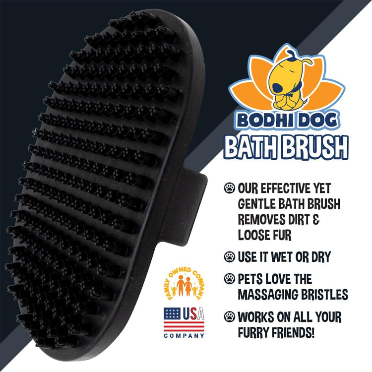 Bodhi Dog Shampoo Brush - Pet Grooming & Bath Supplies for Dogs and Cats - Bath Brush for Long & Short Hair - Premium Scrubber for Shower, Bathing & Massage (One Pack, Silver Glitter)