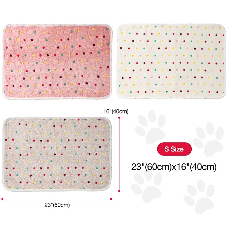 Dono 1 Pack 3 Dog Blankets, Soft Fluffy Fleece Pet Blanket Warm Sleep Mat Paw Print Design Puppy Kitten Throw Blanket Doggy Mat Blanket for Dogs