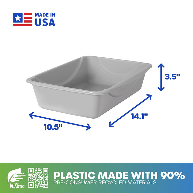 Petmate Open Cat Litter Box, Blue Mesa/Mouse Grey,M (Pack of 1), Made in USA