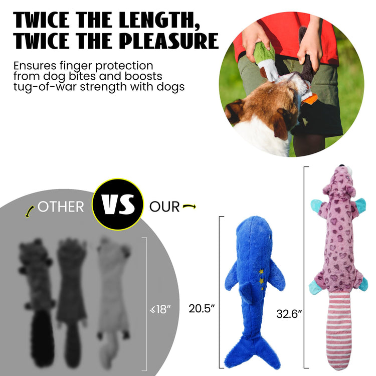 Nocciola Dog Squeaky Toys, 5 PCS Crinkle Plush Dog Toys, No Stuffing Dog Toys for Small Medium Large Dogs, Stuffless Puppy Toys for Boredom