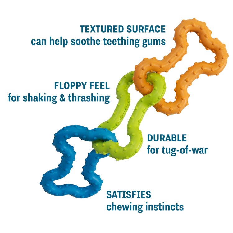 Cutie Chewies Hedgehog Dental Dog Chew Toy — Multi-Textured, Massages Gums, Floats & Bounces for Teething Puppies & Small Dogs, 5" x 3.5" x 1"
