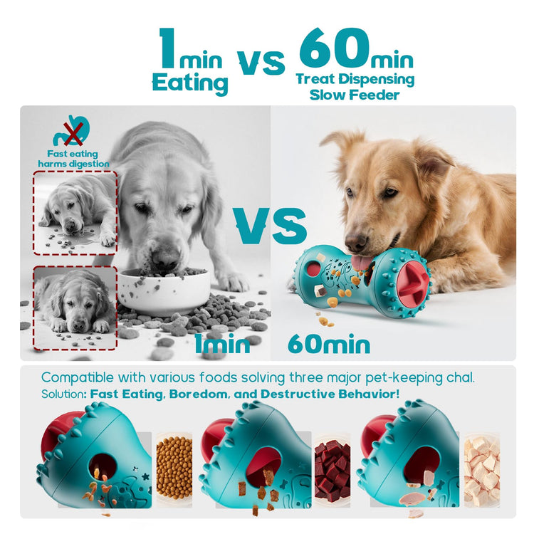 knitly Interactive Dog Toys, Adjustable Treat Dispensing Toy to Keep Them Busy, Dog Enrichment for Brain Stimulation & Cognitive for Puppy Puzzle to Reduce Boredom-Ideal Gift for All Dogs(Rigid Nylon)