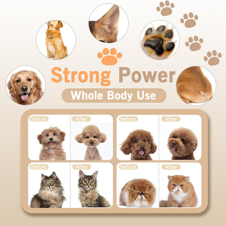 Dog Clippers for Grooming,Dog Grooming Kit for Heavy Thick Hair&Coats/Low Noise Rechargeable Cordless Hair Trimmer/Pet Shaver with Paw Trimmer for Small & Large Dogs Cats