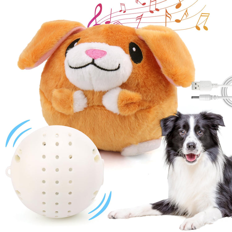 Mity rain Interactive Dog Toys with Thicken Plush, Moving Dog Toy with Recording Mode Shaking & Singing Mode Bouncing, Funny Ball Jumping to Keep Them Busy & Chase, Rechargeable (Octopus)