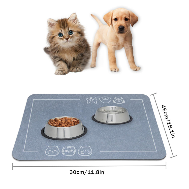 YCT Cat Pet Food Mat - Non-Slip Bottom Absorbent Quick Dry Feeding Mat for Dogs and Cats - Pet Supplies, 11.8"x18.1" Beige