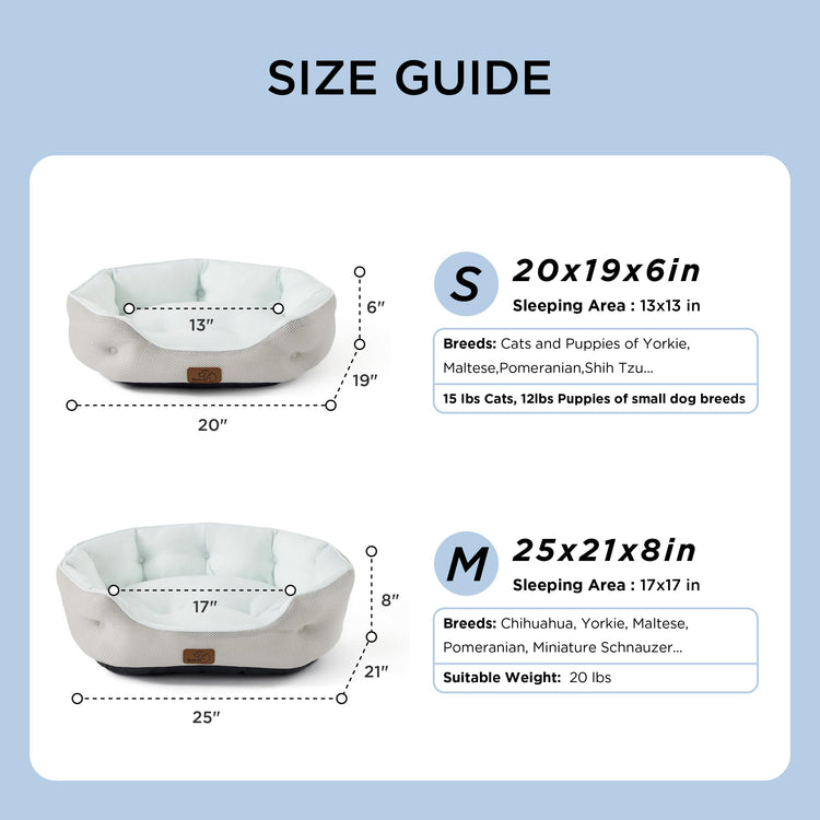 Bedsure Dog Beds for Small Dogs - Round Medium Cat Beds for Indoor Cats, Washable Pet Bed for Puppy and Kitten with Slip-Resistant Bottom, 25 Inches, Taupe