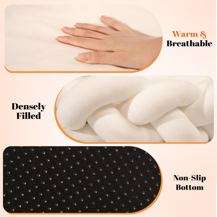 CHEERPALS Weave Cat Bed for Indoor Cats,Cute Pet Bed with Washable Cushion Fluffy Kitty Bed for Small Dog(Dark Gray)