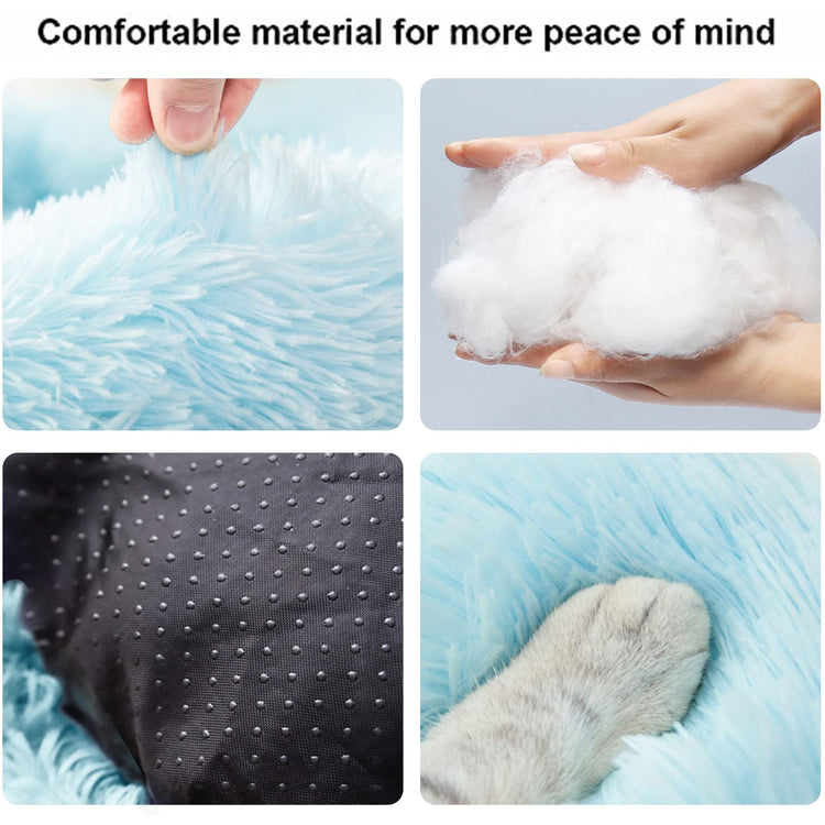 Dog Bed for Small Medium Large Dogs Cats, 20 inch Calming Washable-Round Cozy Soft Pet Bed for Puppy and Kitten with Slip-Resistant Bottom