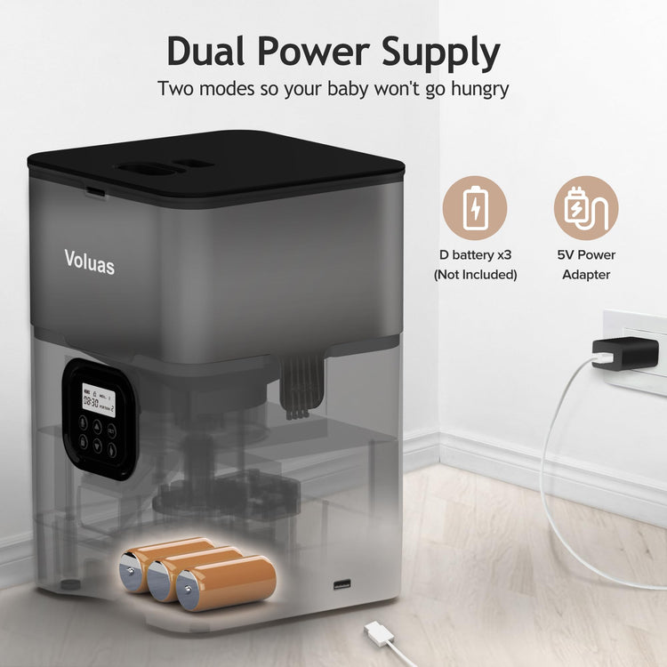 VOLUAS Automatic Cat Feeders - Timed Pet Feeder for Cats and Dogs with Dry Food Dispenser, Desiccant Bag, Programmable Portion Control, 4 Daily Meals, 10s Voice Recorder