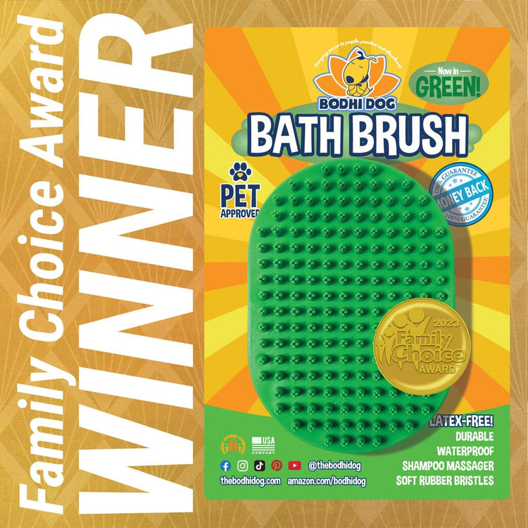 Bodhi Dog Shampoo Brush - Pet Grooming & Bath Supplies for Dogs and Cats - Bath Brush for Long & Short Hair - Premium Scrubber for Shower, Bathing & Massage (One Pack, Silver Glitter)