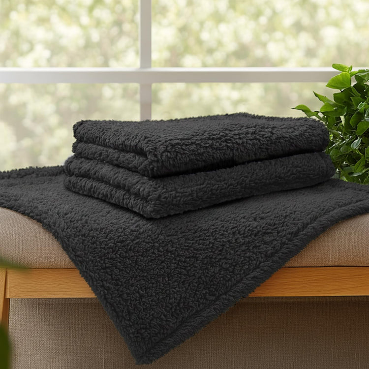 1 Pack 3 Calming Blankets Fluffy Premium Fleece Pet Blanket Soft Sherpa Throw for Dog Puppy Cat Beige Small (23" x16'')