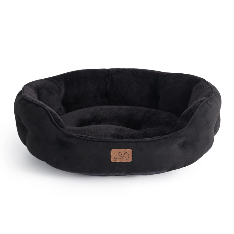 Bedsure Dog Beds for Small Dogs - Round Medium Cat Beds for Indoor Cats, Washable Pet Bed for Puppy and Kitten with Slip-Resistant Bottom, 25 Inches, Taupe