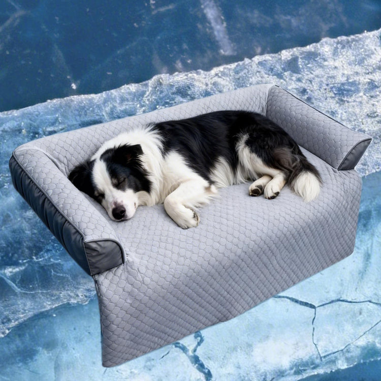 Calming Dog Bed Fluffy Plush Dog Mat for Furniture Protector with Removable Washable Cover for Large Medium Small Dogs and Cats (Small(35x31x5), Light Grey)
