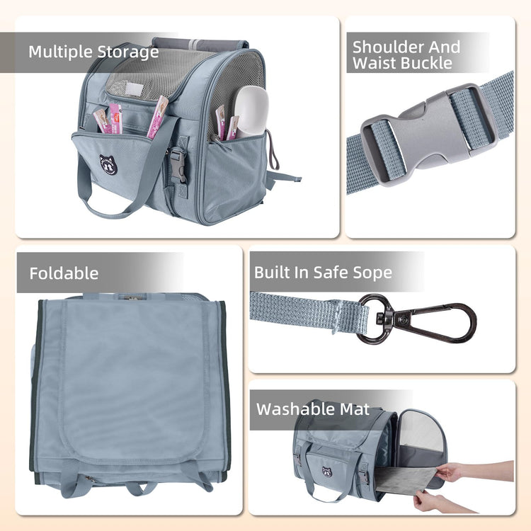Lollimeow Expandable Cat Carrier Backpack for Large Cats - Airline Approved Pet Carrier Backpack for Small Dogs, Hiking & Travel, Waterproof with Breathable Mesh, 14lbs Capacity (Plum, Standard)