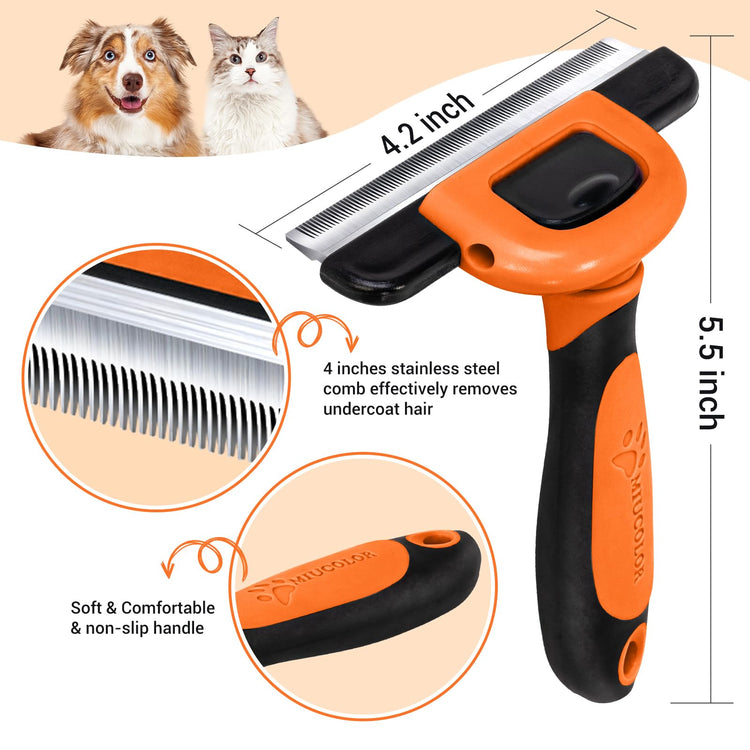 MIU COLOR Pet Grooming Brush, Deshedding Tool for Dogs & Cats, Effectively Reduces Shedding by up to 95% for Short Medium and Long Pet Hair, Purple