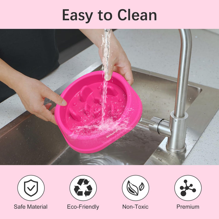 MateeyLife Slow Feeder Dog Bowls 2PCS, Anti-Choking Puzzle Dog Food Bowls, Anti-Slip Interactive Feeding Slow Down Eating, Bloat Stop Maze Dishes for Medium Breeds