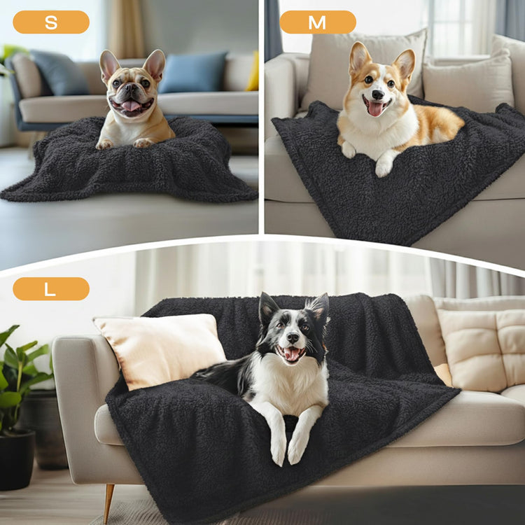 1 Pack 3 Calming Blankets Fluffy Premium Fleece Pet Blanket Soft Sherpa Throw for Dog Puppy Cat Beige Small (23" x16'')
