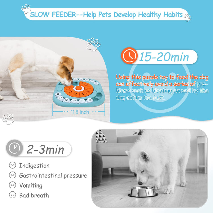 FOXMM Interactive Dog Treat Puzzle Toys for IQ Training & Mental Stimulating,Fun Slow Feeder,Large Medium Small Dogs Enrichment Toys with Squeak Design
