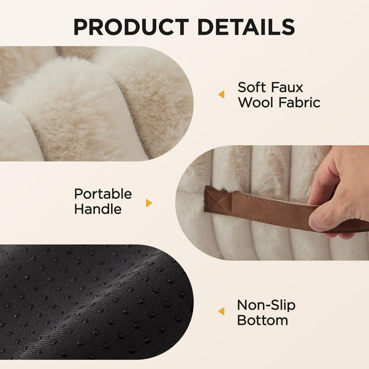 Joydeco Cat Couch for Pets, 30 inch Plush Pet Sofa, Cat Bed for Indoor Cats with Removable Washable Cover, Supportive Pet Sofa, Cream