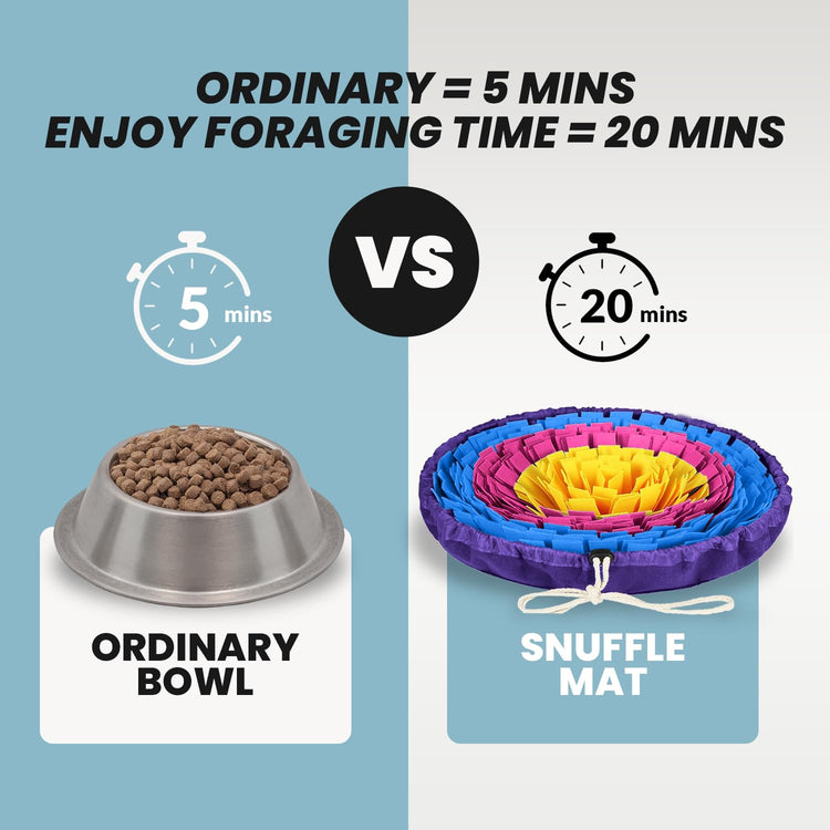 PET ARENA Snuffle Mat for Dogs - Adjustable Interactive Puzzle Toy for Large & Small Breed Slow Feeder for Mental Stimulation & Stress Relief Encourages Natural Foraging Ideal for Indoor & Outdoor Use