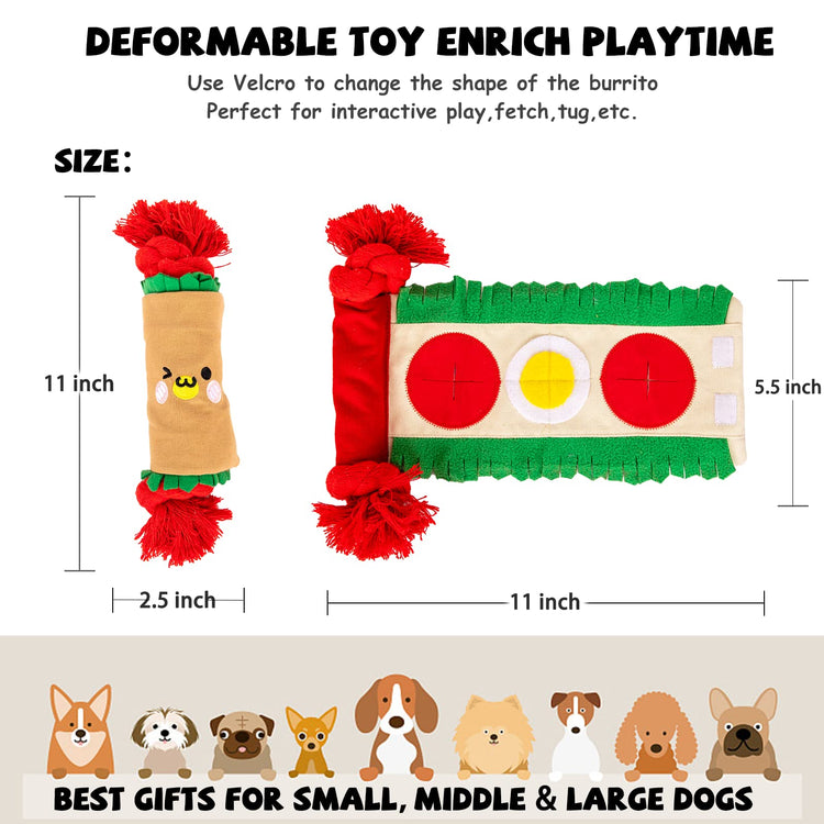 lilfrd Dog Puzzle Toys - Enrichment Squeaky Crinkle Snuffle Treat Dispensing Smart Dog Toys for Boredom and Stimulating, Durable Plush Toys for Large Medium Small Breed - Turtle