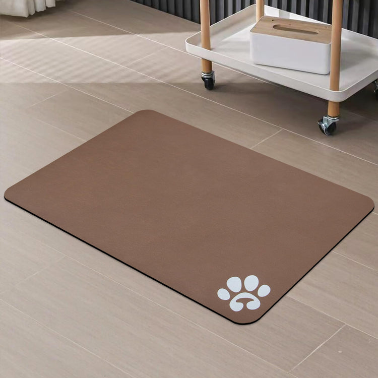 YCT Cat Pet Food Mat - Non-Slip Bottom Absorbent Quick Dry Feeding Mat for Dogs and Cats - Pet Supplies, 11.8"x18.1" Beige