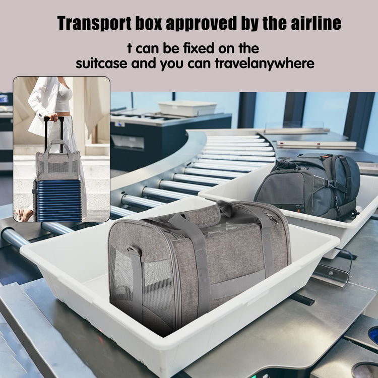 Cat Dog Carriers Soft-Sided Pet Carrier Large Cats for Medium Big Cat Small Dog Puppy up to 16lbs TSA Airline Approved Animal Collapsible Cat Carrier Carriers Travel Carrier Cat Bag (17x11x11)