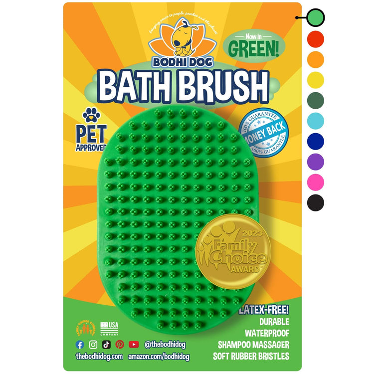 Bodhi Dog Shampoo Brush - Pet Grooming & Bath Supplies for Dogs and Cats - Bath Brush for Long & Short Hair - Premium Scrubber for Shower, Bathing & Massage (One Pack, Silver Glitter)