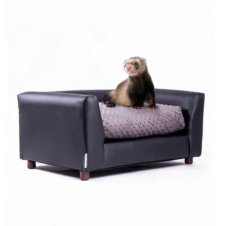 Keet Fluffy Deluxe Pet Bed Sofa Chocolate Small