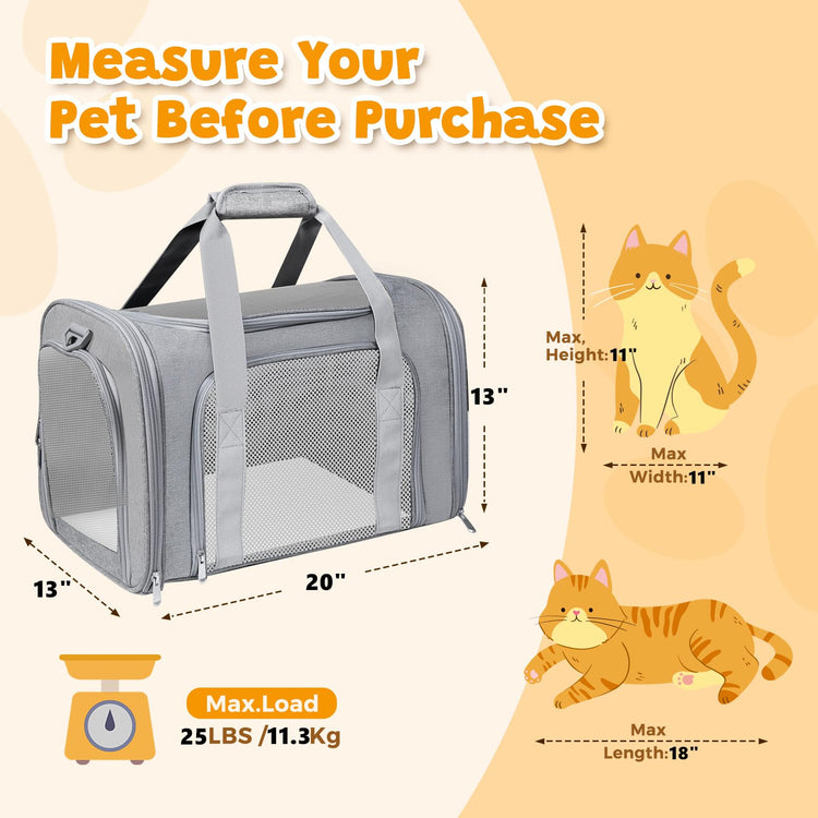 Cat Carrier Soft for Pets Up to 15 Lbs, Cat Travel Bag Soft-Sided with Padded Shoulder Strap, Pet Dog Carriers for Small Dogs Travel Puppy Carry Airline Approved, Pink