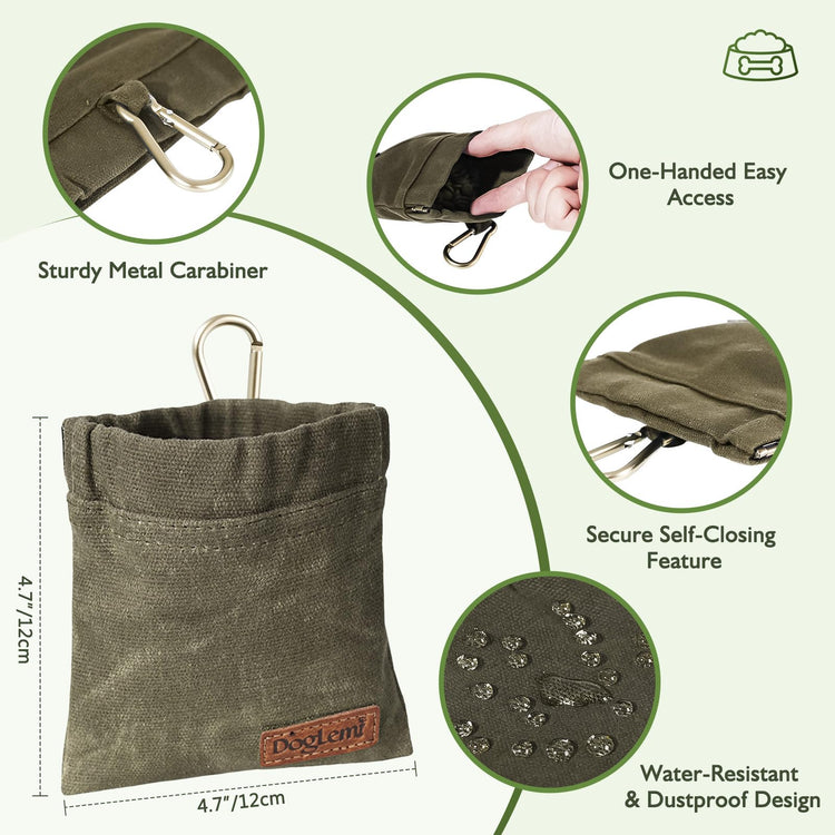 ETIAL Dog Treat Pouch,Portable Puppy Dog Training Treat Bag,Hand Free Dog Walking Bag,Auto Closing Pet Feed Snack Reward Pocket,Dog Food Dispenser for Pet Puppy Travel or Outdoor Use