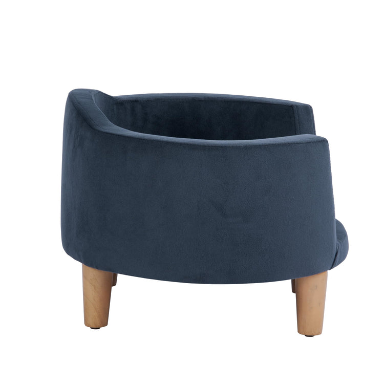 Homepop Home Decor | Upholstered Curved Pet Bed | Luxury Cat & Dog Beds & Furniture | Round Pet Bed created with Stain Resistant Fabric, Light Green