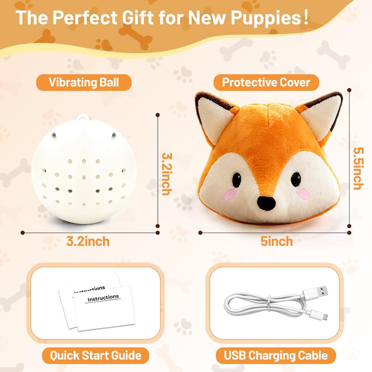 Interactive Fox Puppy Toy for Boredom Relief - Automatic Self-Moving, Bouncing & Vibrating with Sound for Entertainment & Play | Rechargeable & Chew-Resistant for All Breed Sizes