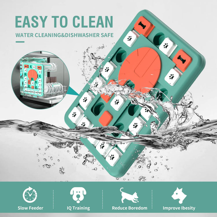 FOXMM Interactive Dog Treat Puzzle Toys for IQ Training & Mental Stimulating,Fun Slow Feeder,Large Medium Small Dogs Enrichment Toys with Squeak Design