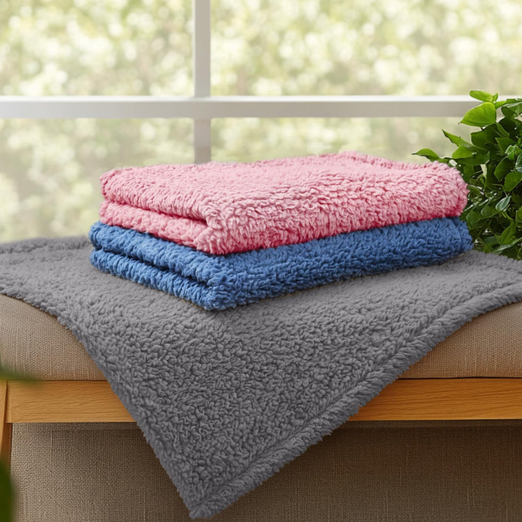 1 Pack 3 Calming Blankets Fluffy Premium Fleece Pet Blanket Soft Sherpa Throw for Dog Puppy Cat Beige Small (23" x16'')