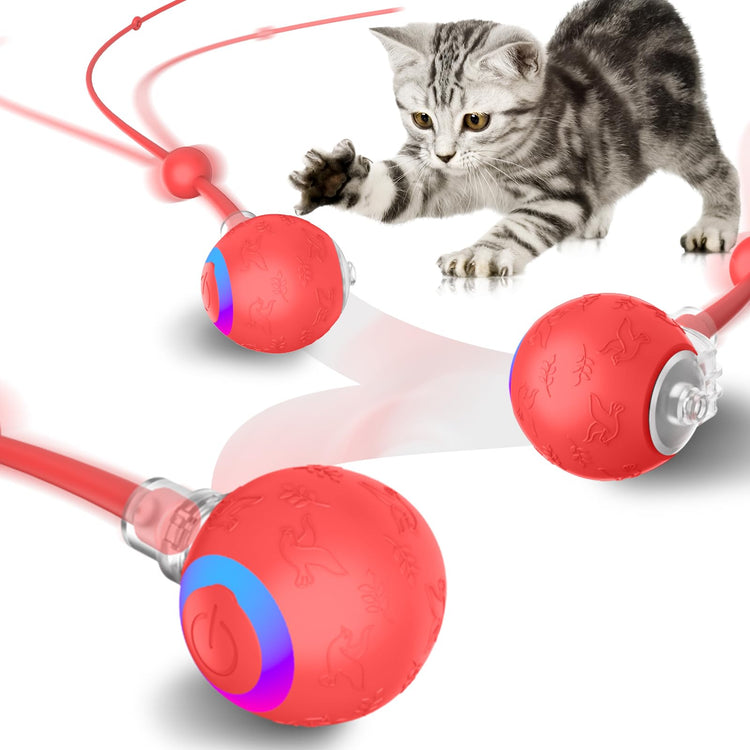 Smart Interactive Cat Dog Toys, Automatic Pet Toys for Bored Indoor Cats and Dogs, Motion Activated, USB Rechargeable, Christmas Pet Birthday Gifts (Pink)