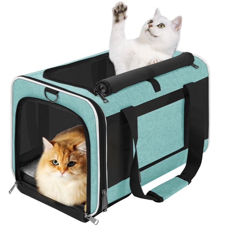 GAPZER Small Dog Carrier Cage Soft Chihuahua / Softshell Big Cat Carrier Maine Coon / Pet Taxi Carrying Bag over 25lbs / Top Loader Travel Kennel Brown