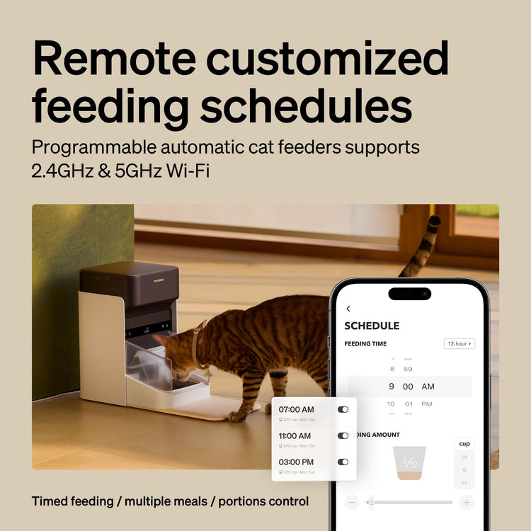PETLIBRO RFID Automatic Cat Feeder, Collar Tag-Activated Personalized Meals, 5G&2.4G Wi-Fi Programmable Cat Food Dispenser with Cats Recognition & Diet Tracking for Multi-Pet Homes and Different Diets