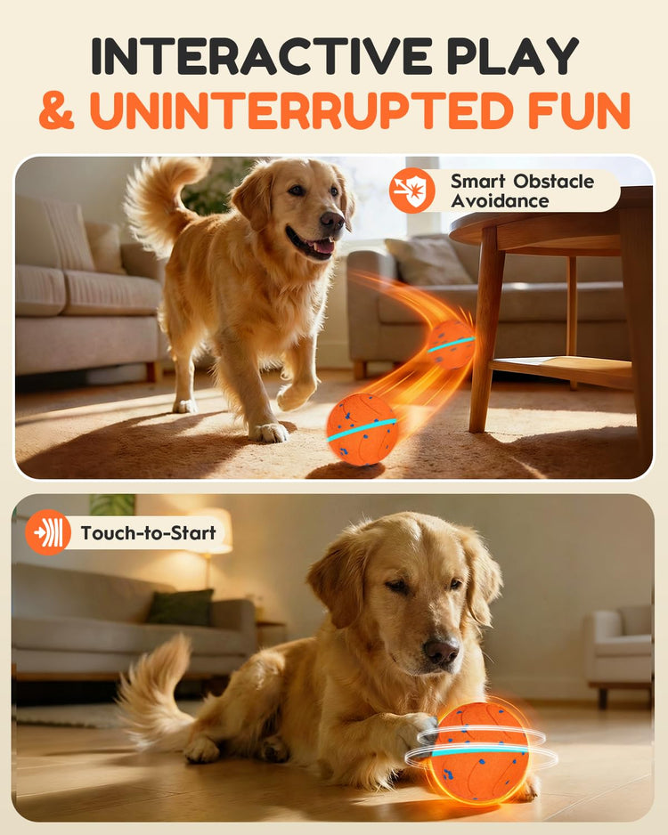 osou Smart Interactive Dog Toys, Automatic Moving Rolling Bouncing Dog Ball for Medium & Large Dog Breeds, E-TPU Durable & Waterproof, with Irregular Motion to Encourage Active Play