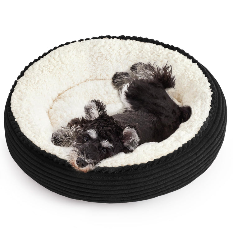Love's cabin Round Donut Cat and Dog Cushion Bed, 20in Bed for Cats or Small Dogs, Anti-Slip & Water-Resistant Bottom, Super Soft Durable Fabric Pet Beds, Washable Luxury Cat & Dog Bed Gray