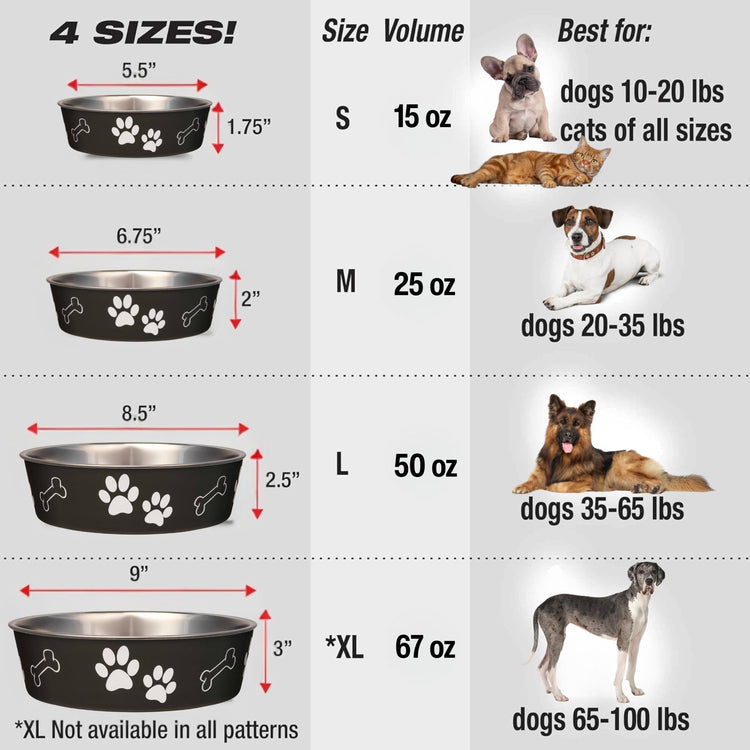 Loving Pets Bella Dog Bowls- Stainless Steel Dog & Cat Bowls - Spill Proof Dog Food Bowl, Cat Bowl, Puppy Essentials & Pet Supplies Great for Home & Travel (Medium 20-35 lbs, Blueberry)