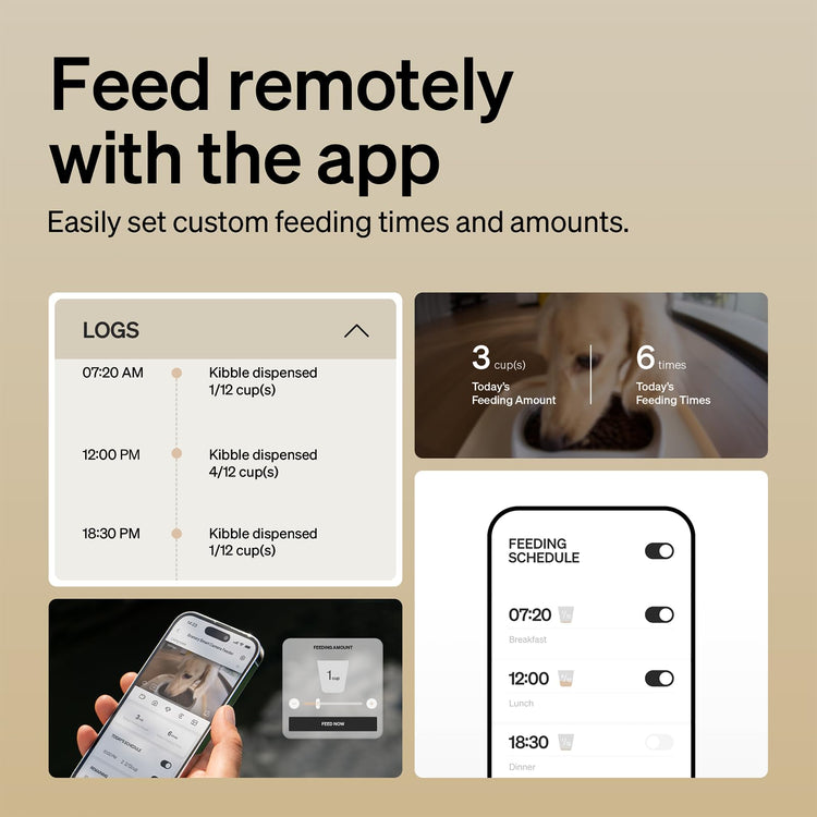 PETLIBRO Automatic Cat Feeder with Camera, 1080P HD & Night Vision, 5GHz/2.4GHz WiFi & Cam Smart Pet Feeder with App Control, 2-Way Audio, Motion Alerts for Cats & Dogs, Stainless Steel Single Tray
