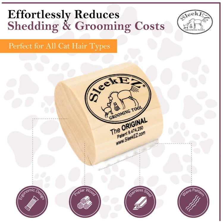 SleekEZ Dog Brush for Shedding & Dog Grooming Supplies | Pet Hair Removal Tool | Great For All Fur Types | For Short, Medium, & Long Hair Pets | Reduces Shedding by 95% | Made in USA | 5 inch