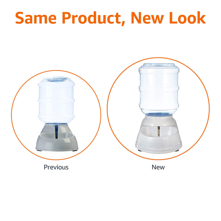 Amazon Basics Gravity Pet Food Feeder for Dogs and Cats, Easy to Clean, Easy to Fill, Removable Lid, 6-Pound Capacity, Small, Gray