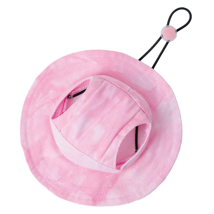 Pet hat with Ear Holes Sunscreen Baseball Cap Suitable for Small and Medium-Sized Dogs Outdoor Climbing hat in Summer Pet Products (Pink, Medium)