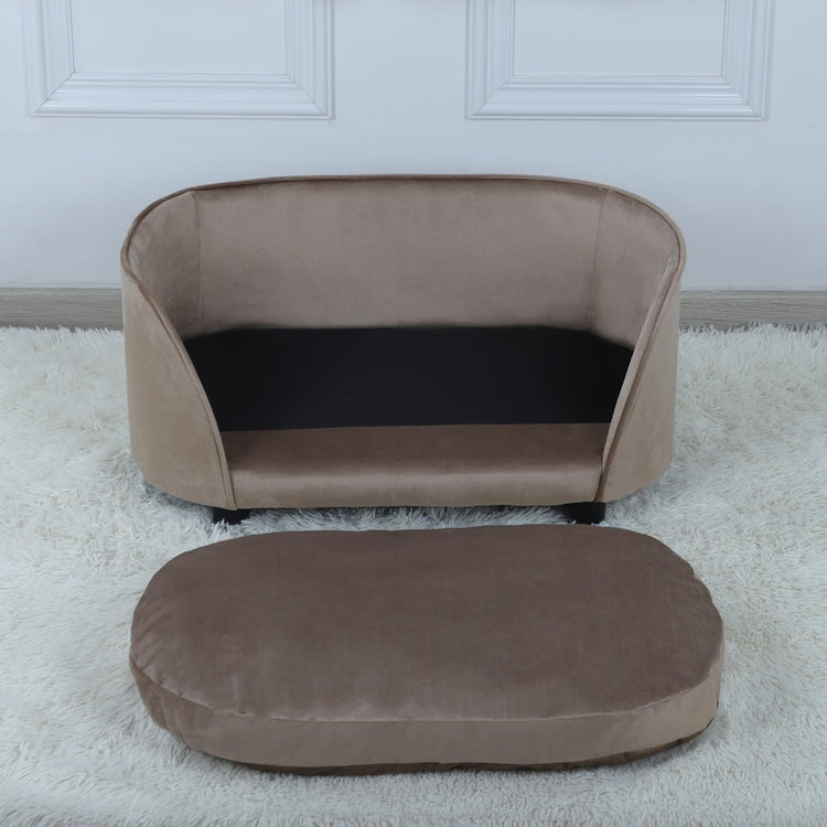 Pet Sofa Bed,Cat Sofa Couch,Small Dog Beds,Pet Sof Couch, Cat Beds,Wooden Frame and Velvet Fabric and Washable Cushion,Comfy Dog Couch for for Small Dogs &Cats&Puppy (Green)