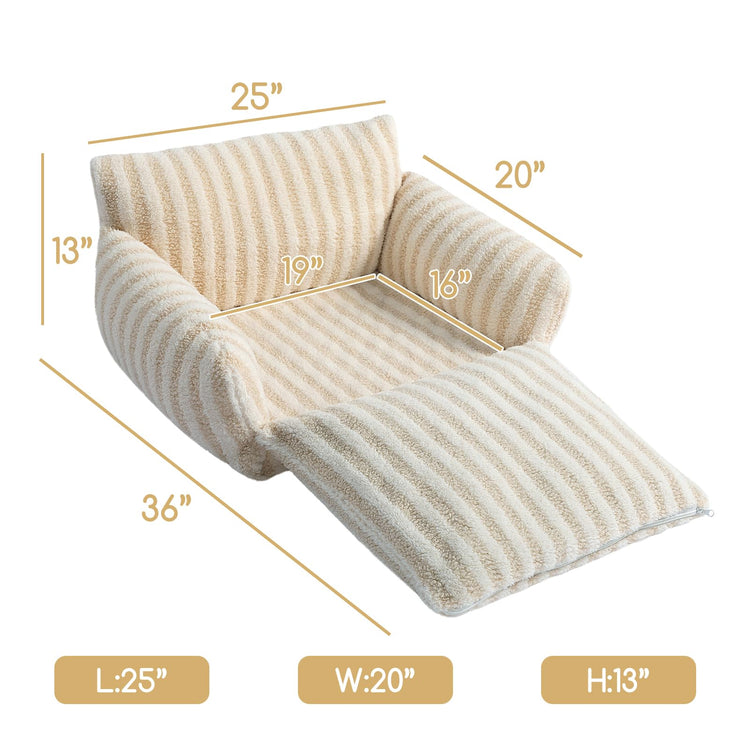 Hollypet Cat Bed Fluffy Plush Multifunctional Double-Layer Machine Washable Soft Warming Kitty Pet Couch Orthopedic Nest Beds for Small Cats Kitten and Dogs up to 13lbs, Khaki(25x20x13 inch)